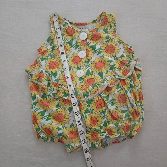 Vintage Sunflower Floral Bubble Romper 9-12 months - Picture 2 of 5